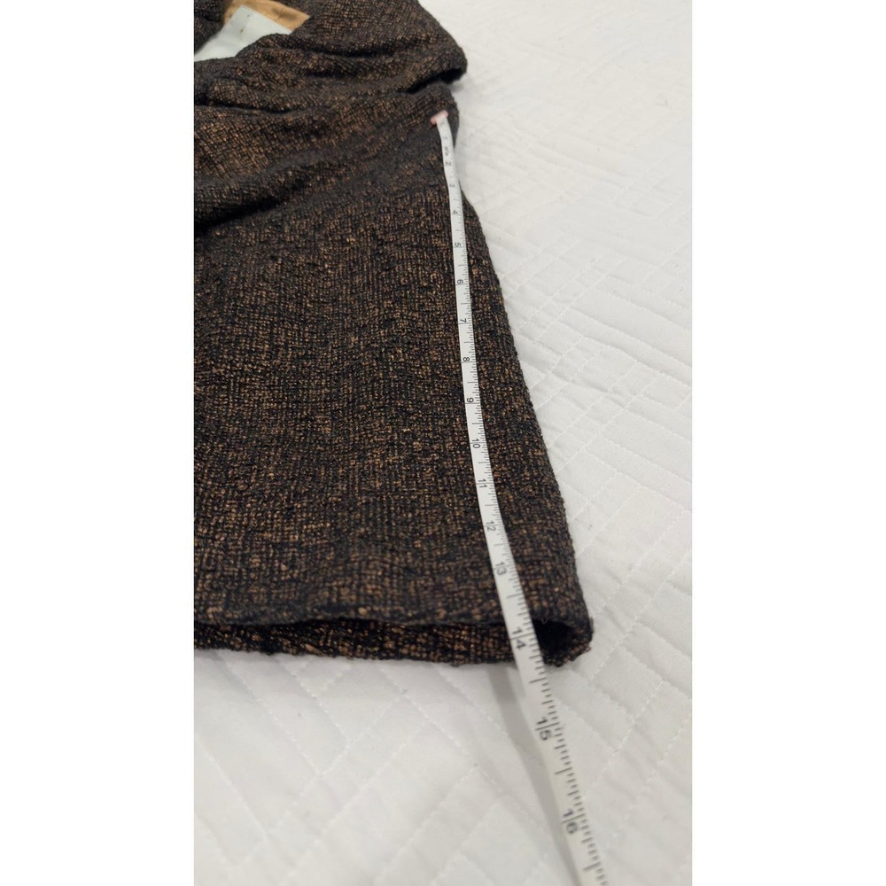 Anthropologie -Beth Bowley Vintage Bronze Metallic Wool Jacket Portrait Collar 8 - Picture 8 of 9